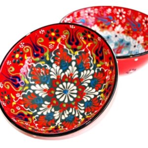 Miseczka ceramiczna 15cm czerwona z ażurowym wzorem - obrazek 2