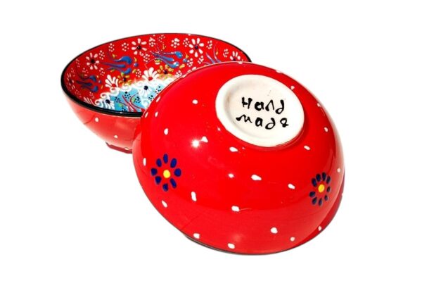 Miseczka ceramiczna 15cm czerwona z ażurowym wzorem - obrazek 4