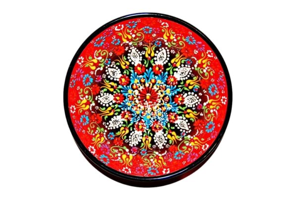 Miseczka ceramiczna 15cm czerwona z ażurowym wzorem - obrazek 3