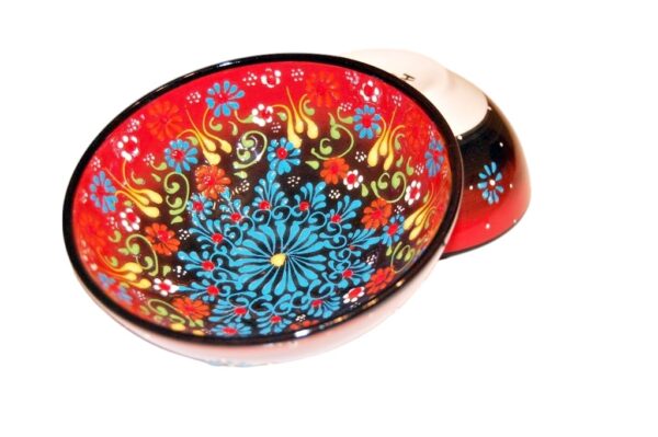 Miseczka ceramiczna 15cm czerwona z ażurowym wzorem