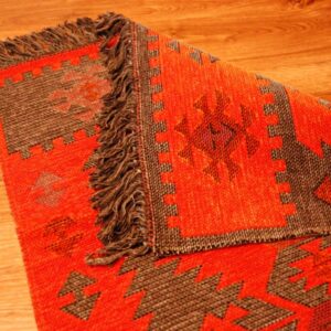 Kilim anatolijski czerwono-brązowy dwustronny 120cm x 60cm - obrazek 3