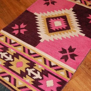 Kilim anatolijski różowy dwustronny 120cm x 60cm - obrazek 2