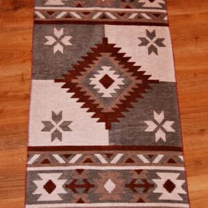 Kilim chodnik anatolijski brązowo-szary dwustronny 120cm x 60cm - obrazek 2