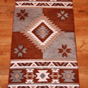 Kilim chodnik anatolijski brązowo-szary dwustronny 120cm x 60cm - obrazek 3