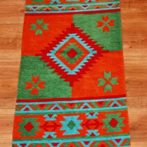 Kilim chodnik anatolijski pomarańczowo-zielony dwustronny 120cm x 60cm - obrazek 3