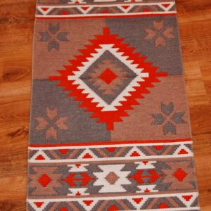 Kilim chodnik anatolijski z motywem gwiazdy brązowy dwustronny 120cm x 60cm - obrazek 3