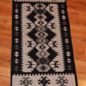 Kilim chodnik anatolijski szary/czarny dwustronny 120cm x 60cm - obrazek 2