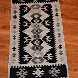Kilim chodnik anatolijski szary/czarny dwustronny 120cm x 60cm - obrazek 3