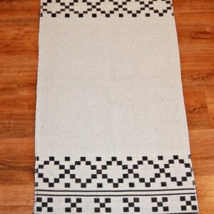 Kilim chodnik anatolijski czarny/biały dwustronny z czerwonym brzegiem 120cm x 60cm - obrazek 3