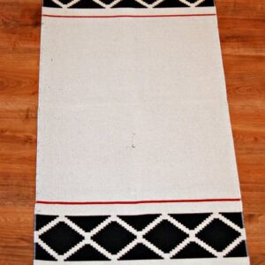 Kilim chodnik anatolijski czarny/biały dwustronny 120cm x 60cm - obrazek 3