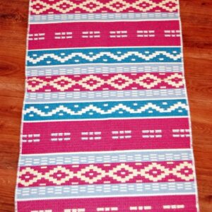 Kilim chodnik anatolijski niebiesko-różowy 120cm x 60cm - obrazek 2