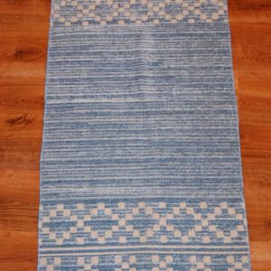 Kilim chodnik anatolijski dwustronny niebieski/biały 120cm x 60cm - obrazek 2