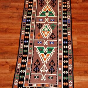 Kilim chodnik anatolijski z symbolem drzewa BEŻOWY 190cm x 70cm - obrazek 2