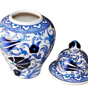 Ceramiczny pojemnik biało-niebieski - obrazek 2