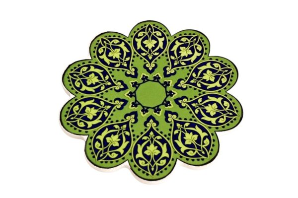 Podstawka ceramiczna - zielony ornament