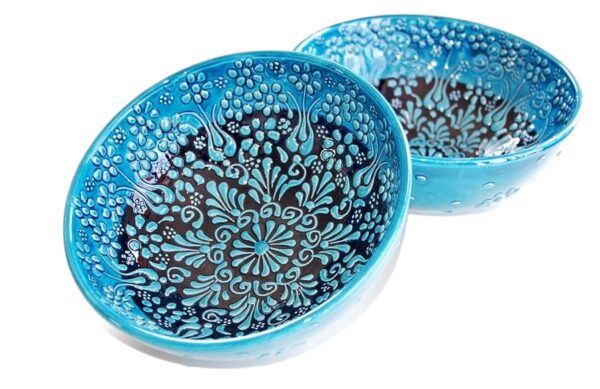 Miska ceramiczna - niebieski błękit - 20cm
