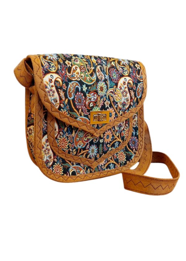Torebka tekstylna - czarna z motywem paisley