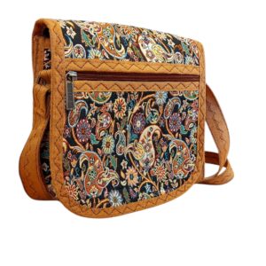 Torebka tekstylna - czarna z motywem paisley - obrazek 2