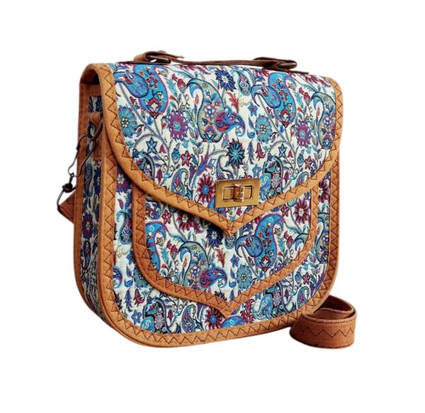 Torebka tekstylna duża – niebieski paisley