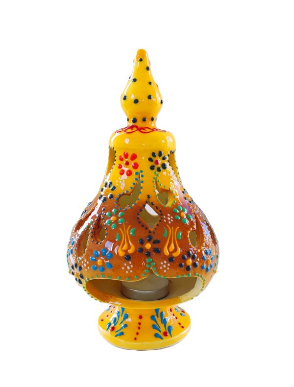 Świecznik ceramiczny żółty