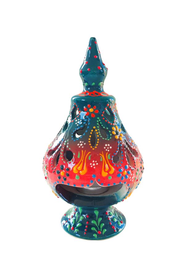 Świecznik ceramiczny zielony